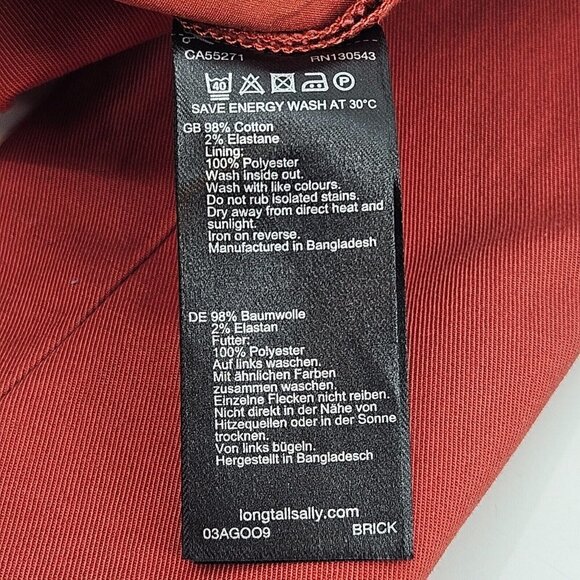 Long Tall Sally Cropped Straight Leg Pants In Brick Women’s Size 10 High Rise - Picture 5 of 11